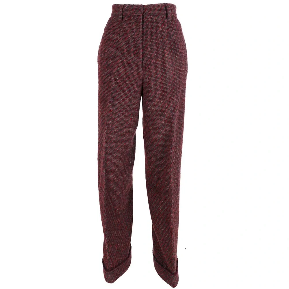 Prada women’s Burgundy Tweed Pants - Picture 4 of 12